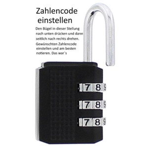 Kombinationszahlenschloss mit 3-stelligen